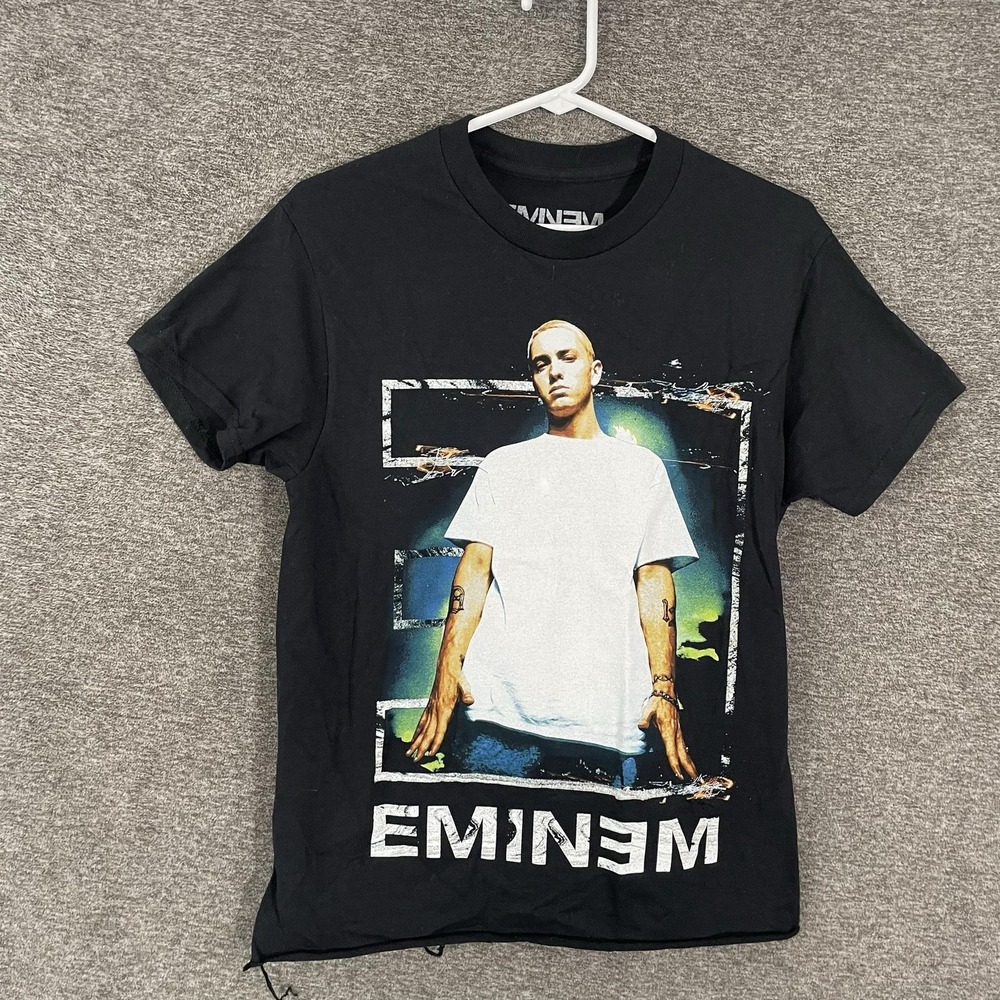 Eminem Shirt Mens Small Black Photo Graphic T-Shirt Tee Rap Hip Hop Music